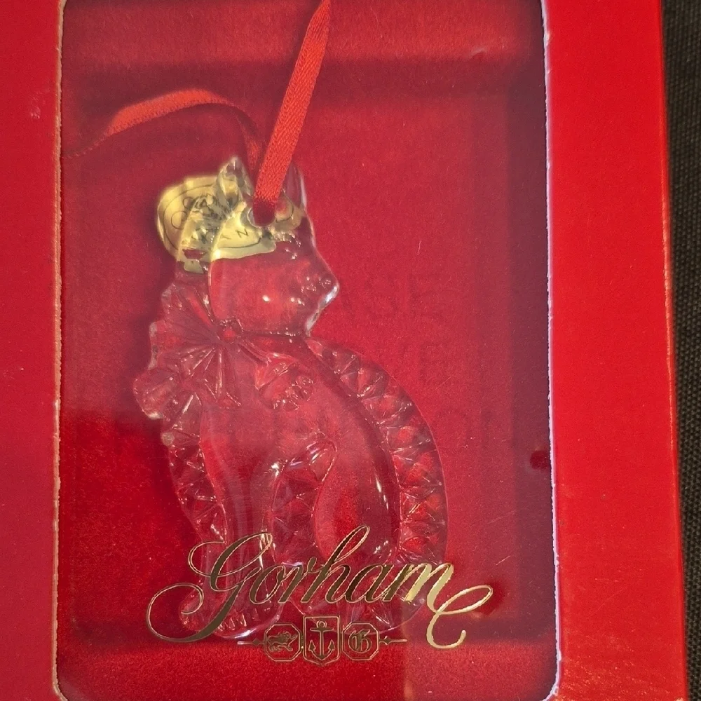 Gorham Crystal Cat Ornament From Germany